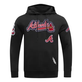 MLB ATLANTA BRAVES DIY PICK STITCH MEN'S DK PO HOODIE (BLACK)