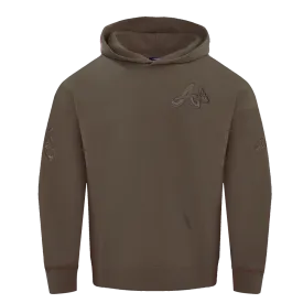 MLB ATLANTA BRAVES NEUTRAL MEN'S DROP SHOULDER PO HOODIE (DARK TAUPE)