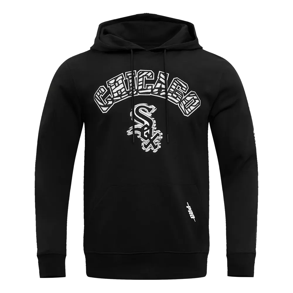 MLB CHICAGO WHITE SOX ANIMAL PRINT MEN'S DK PO HOODIE (BLACK)