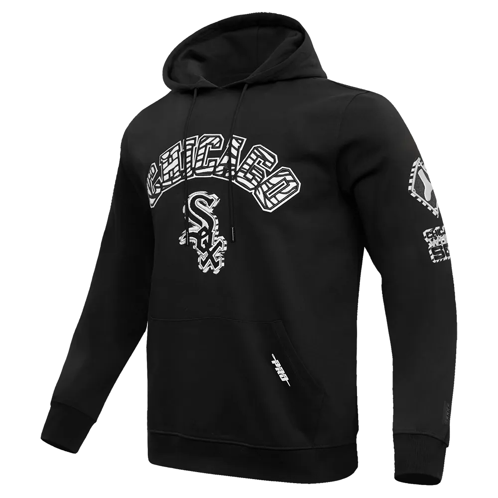 MLB CHICAGO WHITE SOX ANIMAL PRINT MEN'S DK PO HOODIE (BLACK)