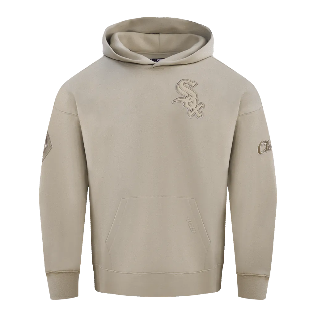 MLB CHICAGO WHITE SOX NEUTRAL DROP SHOULDER FLC PO HOODIE (TAUPE)