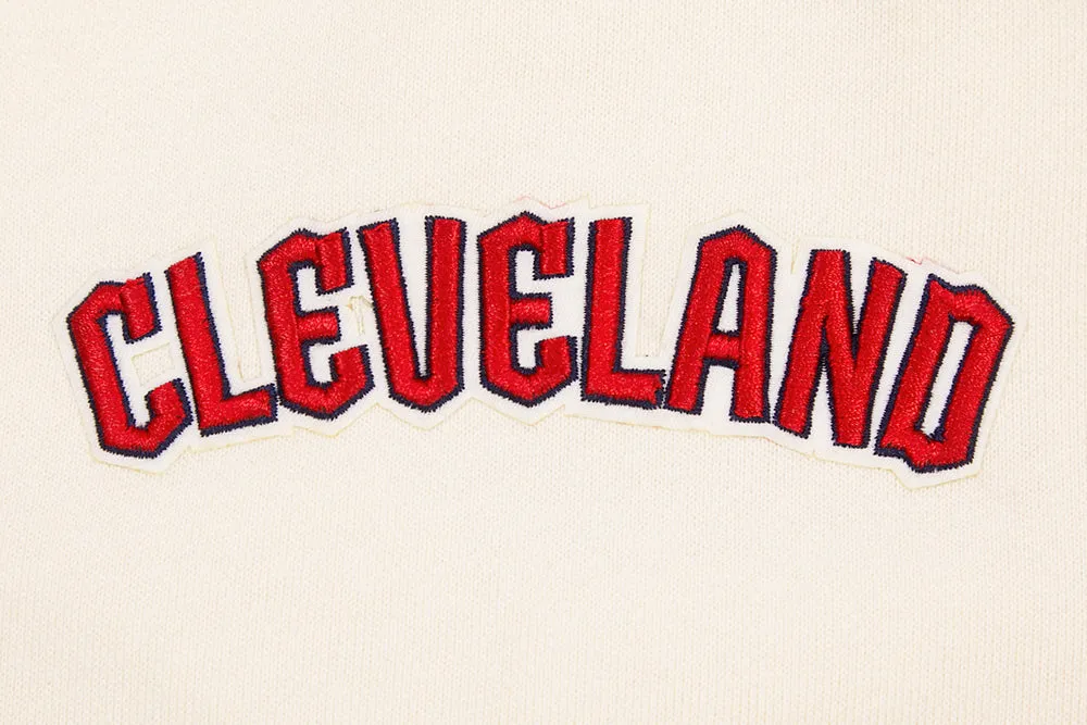 MLB CLEVELAND GUARDIANS RETRO CLASSIC MEN'S PULLOVER HOODIE (EGGSHELL/ MIDNIGHT NAVY)