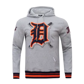 MLB DETROIT TIGERS MASHUP MEN'S RIB PULLOVER HOODIE (HEATHER GREY/MIDNIGHT NAVY/ORANGE)