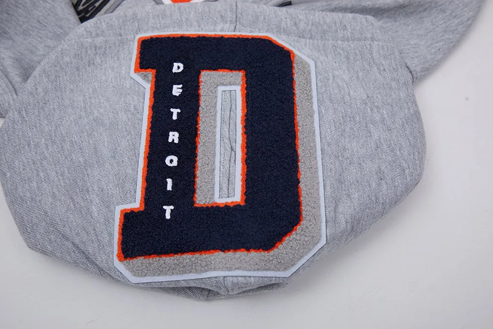 MLB DETROIT TIGERS MASHUP MEN'S RIB PULLOVER HOODIE (HEATHER GREY/MIDNIGHT NAVY/ORANGE)