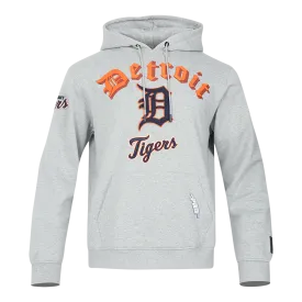 MLB DETROIT TIGERS OLD ENGLISH MEN'S PO HOODIE (HEATHER GREY)