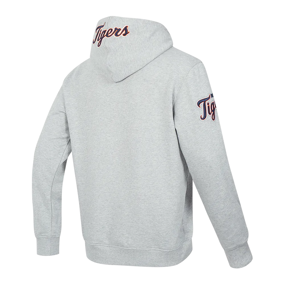 MLB DETROIT TIGERS OLD ENGLISH MEN'S PO HOODIE (HEATHER GREY)