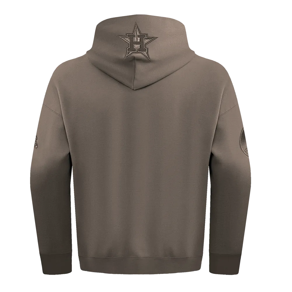 MLB HOUSTON ASTROS NEUTRAL MEN'S DROP SHOULDER PO HOODIE (DARK TAUPE)