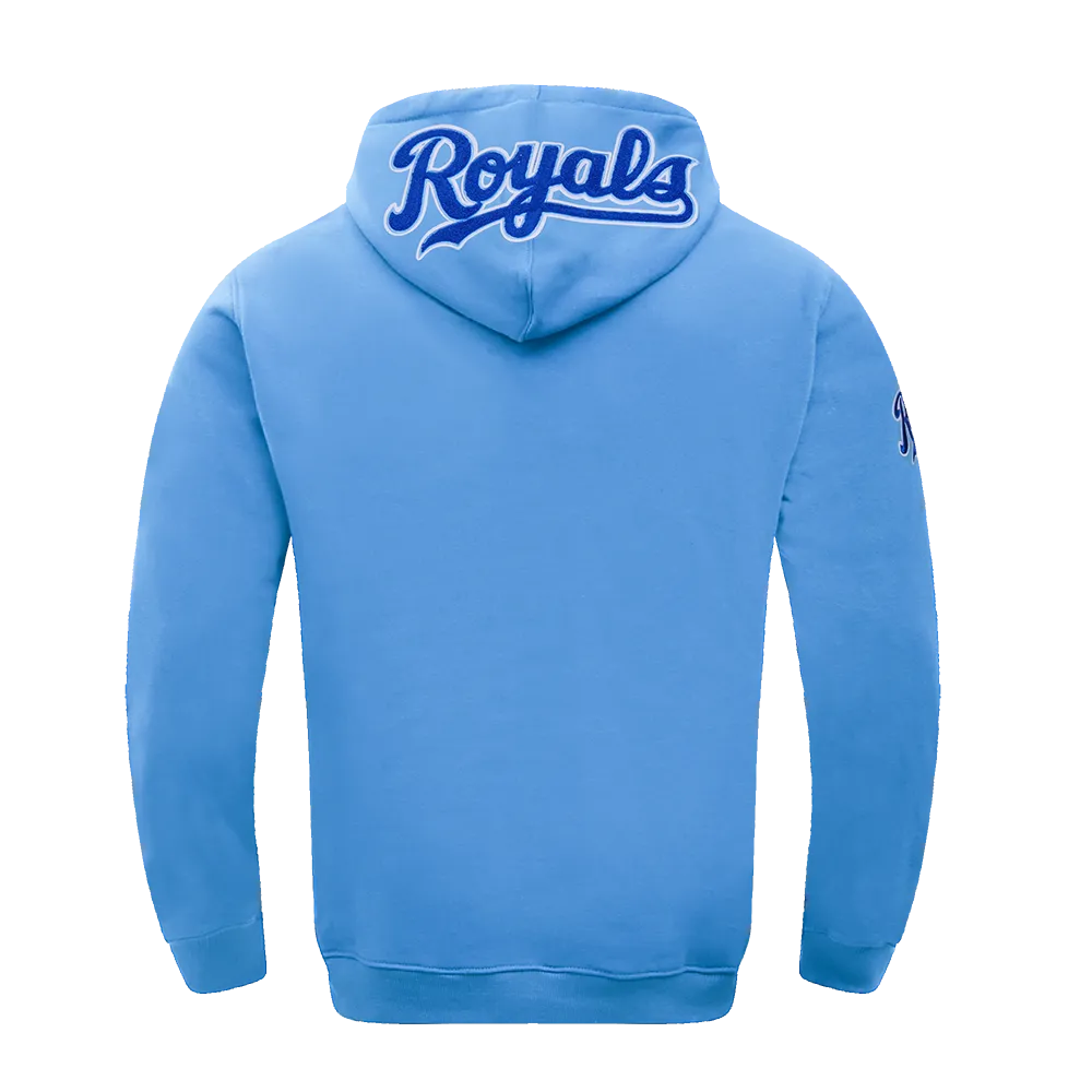 MLB KANSAS CITY ROYALS CLASSIC CHENILLE MEN'S PULLOVER HOODIE (UNIVERSITY BLUE)