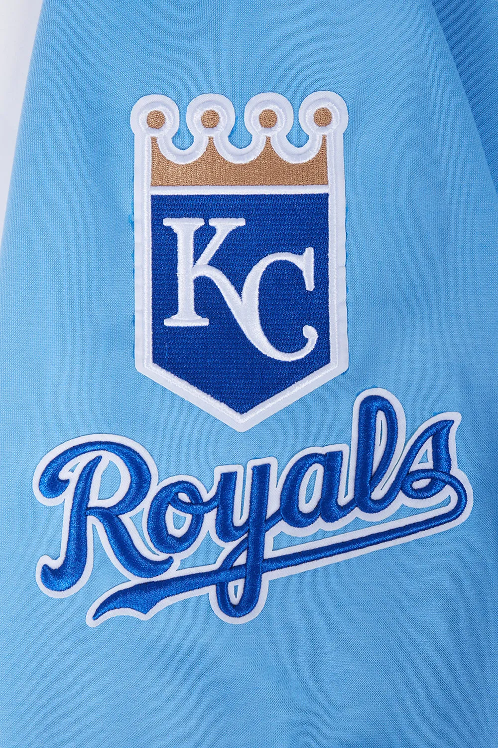 MLB KANSAS CITY ROYALS CLASSIC CHENILLE MEN'S PULLOVER HOODIE (UNIVERSITY BLUE)