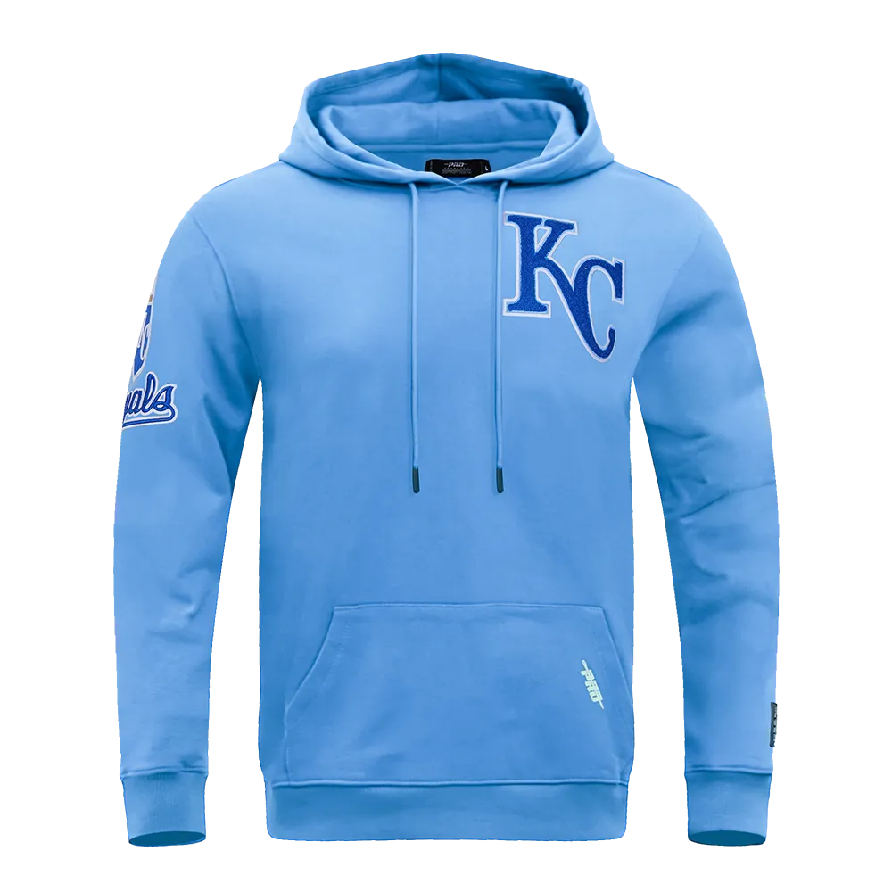 MLB KANSAS CITY ROYALS CLASSIC CHENILLE MEN'S PULLOVER HOODIE (UNIVERSITY BLUE)