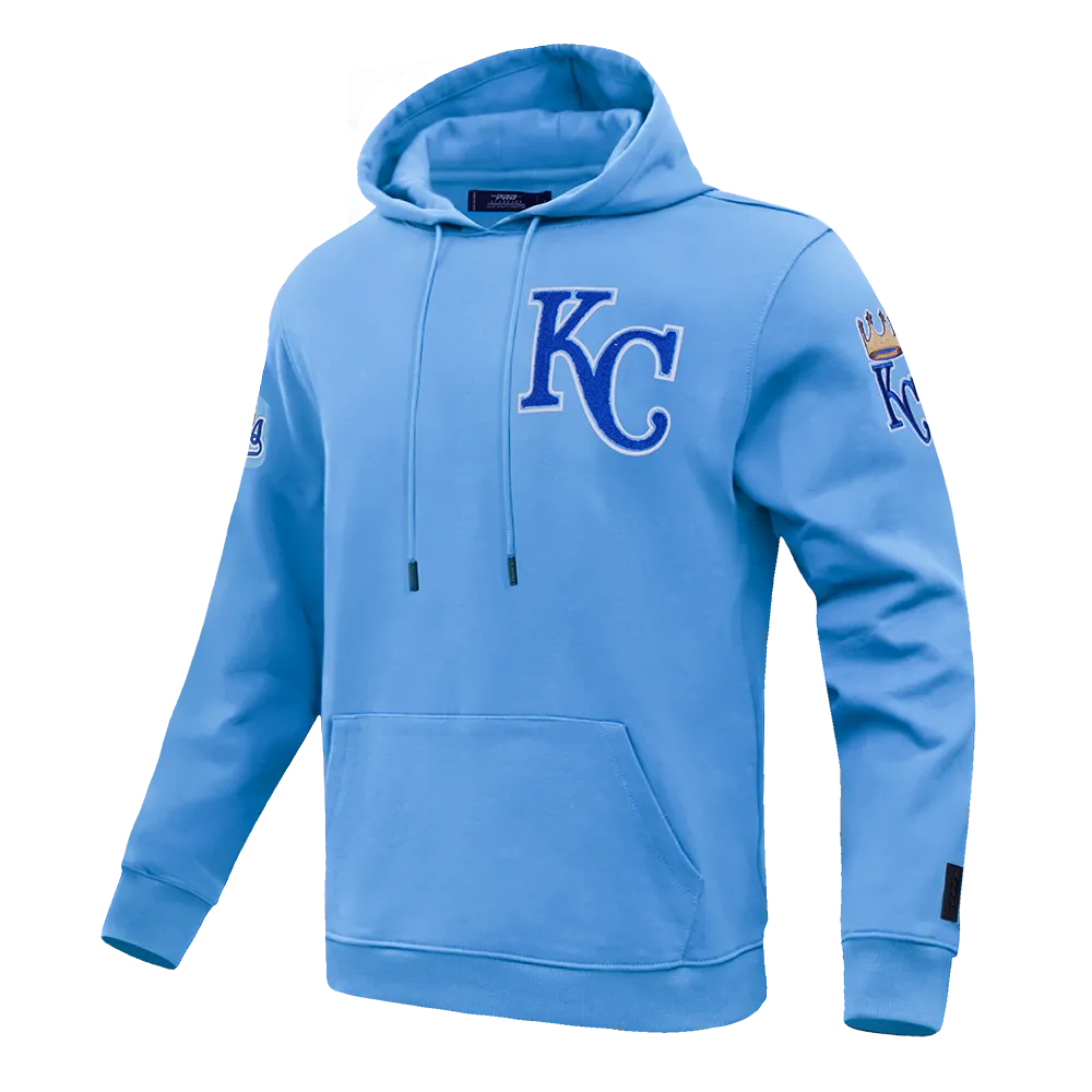 MLB KANSAS CITY ROYALS CLASSIC CHENILLE MEN'S PULLOVER HOODIE (UNIVERSITY BLUE)