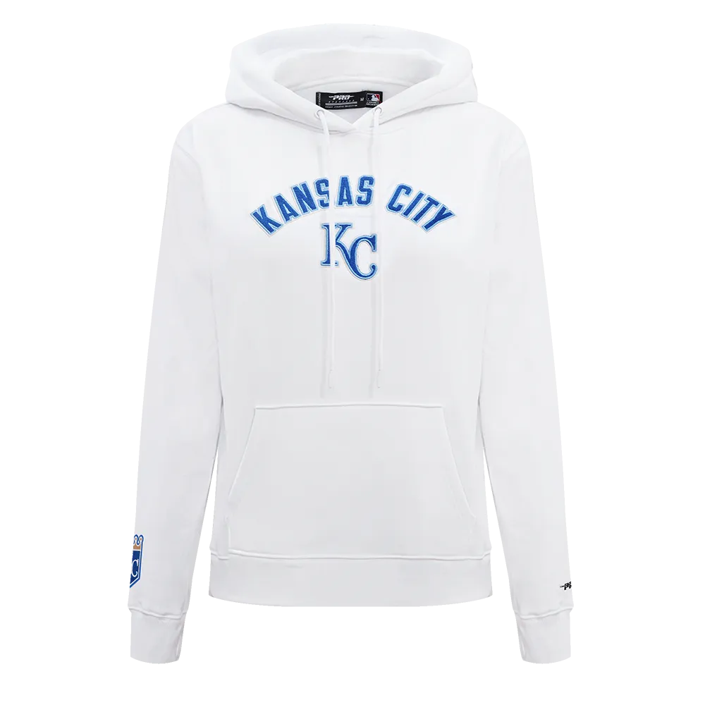 MLB KANSAS CITY ROYALS CLASSIC WOMEN'S FLC PO HOODIE (WHITE)