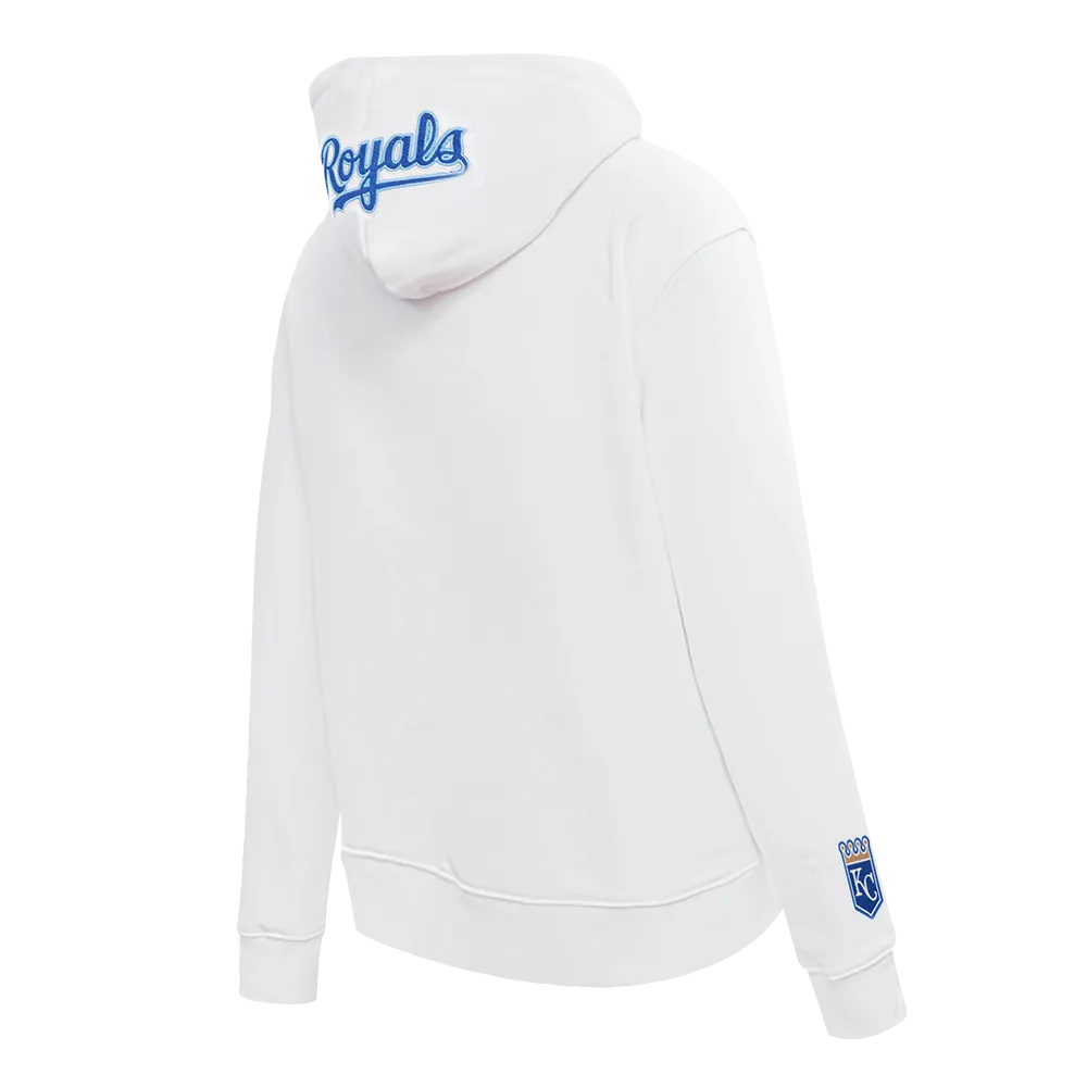 MLB KANSAS CITY ROYALS CLASSIC WOMEN'S FLC PO HOODIE (WHITE)