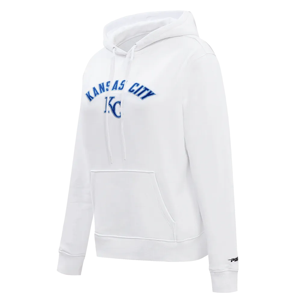 MLB KANSAS CITY ROYALS CLASSIC WOMEN'S FLC PO HOODIE (WHITE)