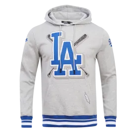 MLB LOS ANGELES DODGERS MASHUP MEN'S RIB PO HOODIE (HEATHER GREY)