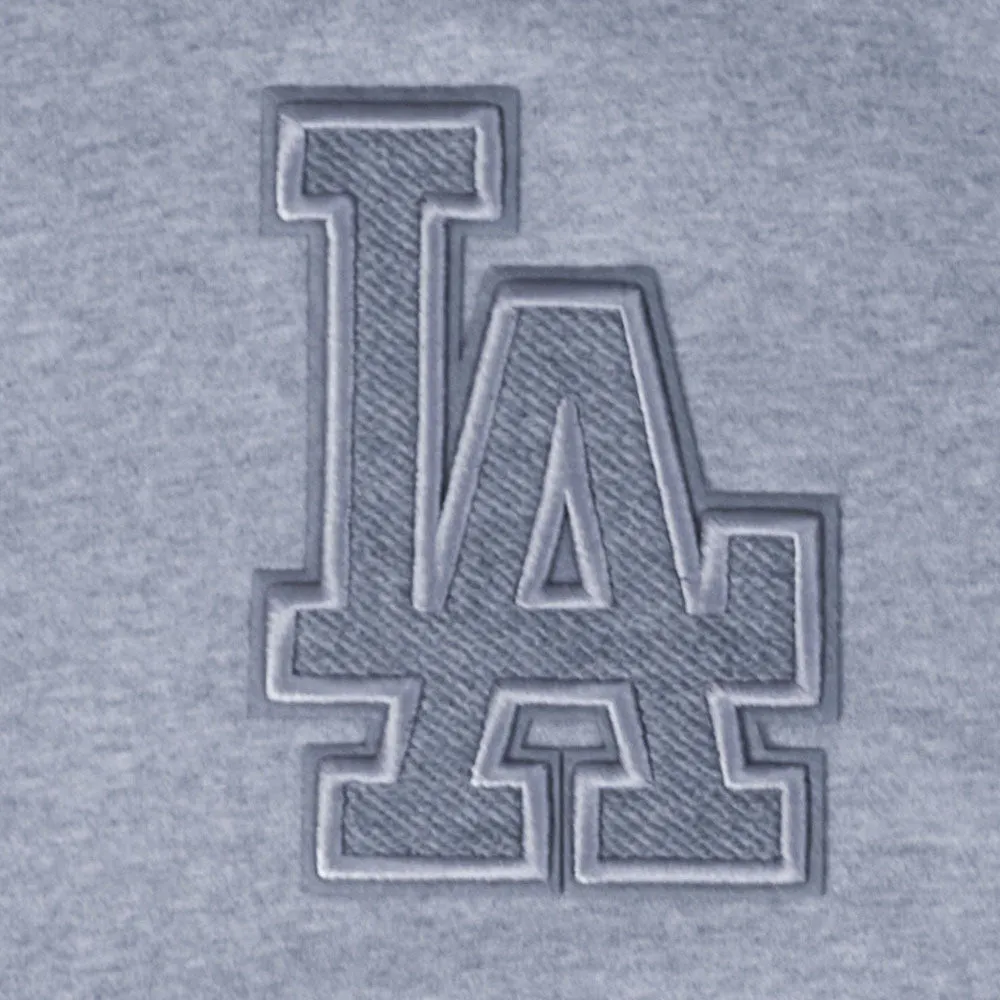 MLB LOS ANGELES DODGERS REVERSE FRENCH TERRY MEN'S DROP SHOULDER FLC (DARK HEATHER GRAY)