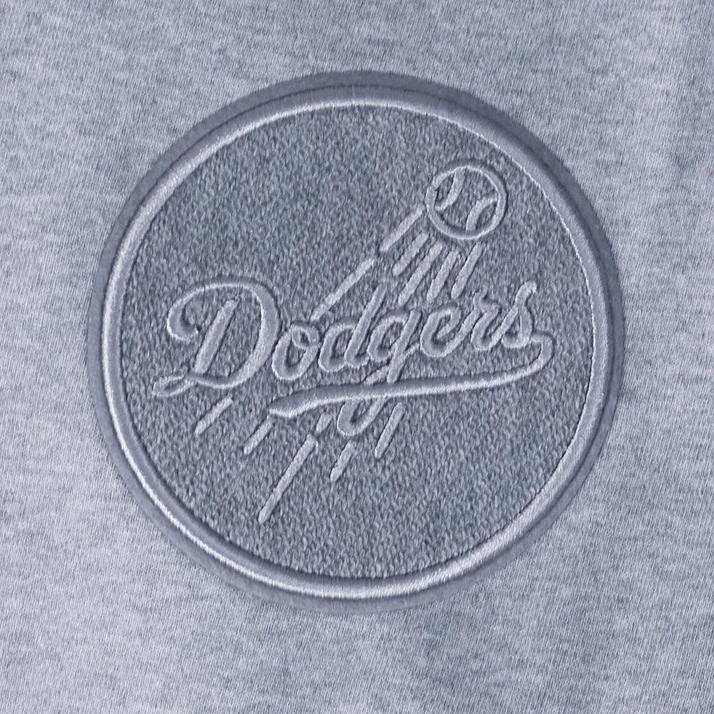 MLB LOS ANGELES DODGERS REVERSE FRENCH TERRY MEN'S DROP SHOULDER FLC (DARK HEATHER GRAY)