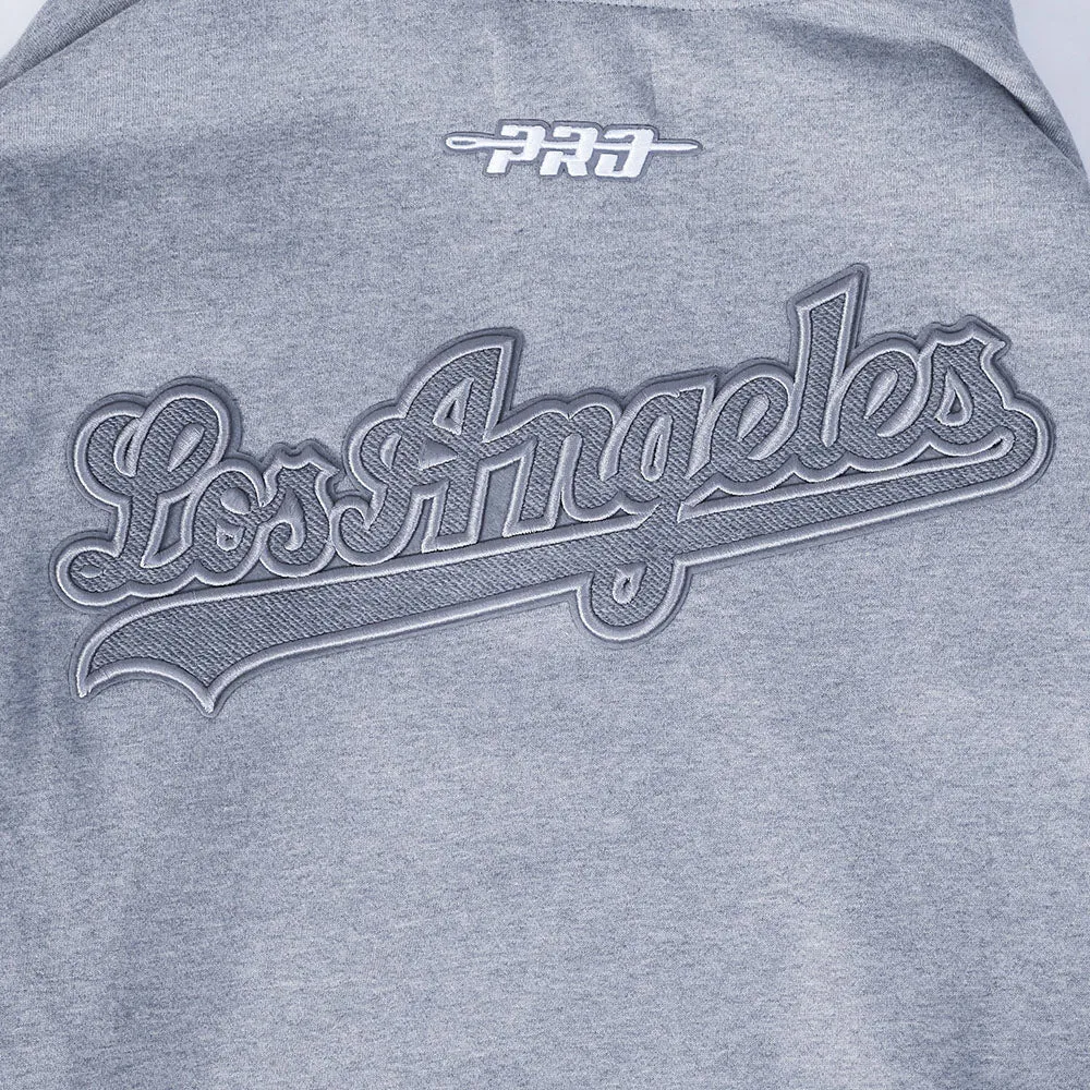 MLB LOS ANGELES DODGERS REVERSE FRENCH TERRY MEN'S DROP SHOULDER FLC (DARK HEATHER GRAY)