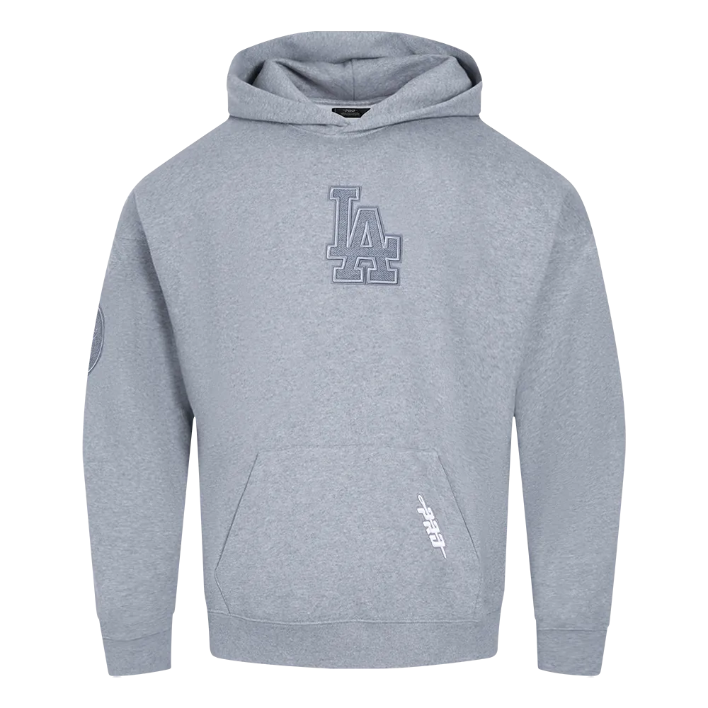 MLB LOS ANGELES DODGERS REVERSE FRENCH TERRY MEN'S DROP SHOULDER FLC (DARK HEATHER GRAY)