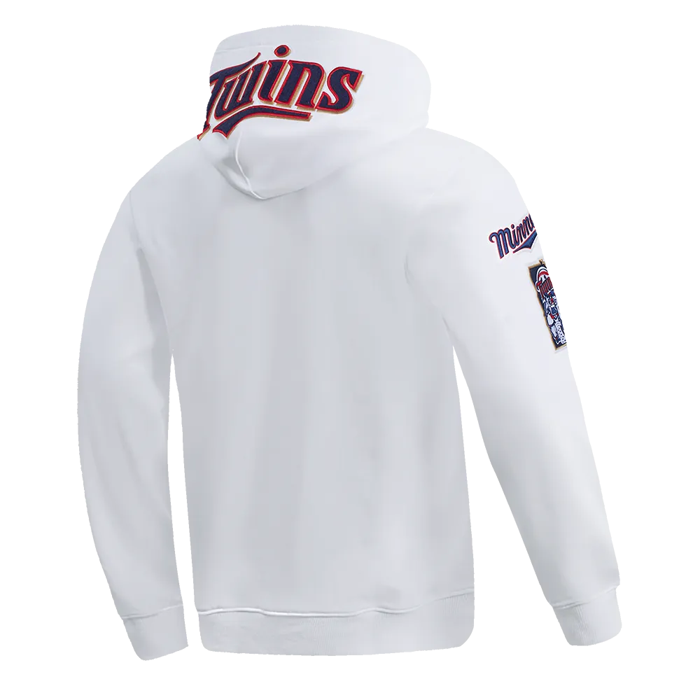 MLB MINNESOTA TWINS CLASSIC CHENILLE MEN'S PULLOVER HOODIE (WHITE)