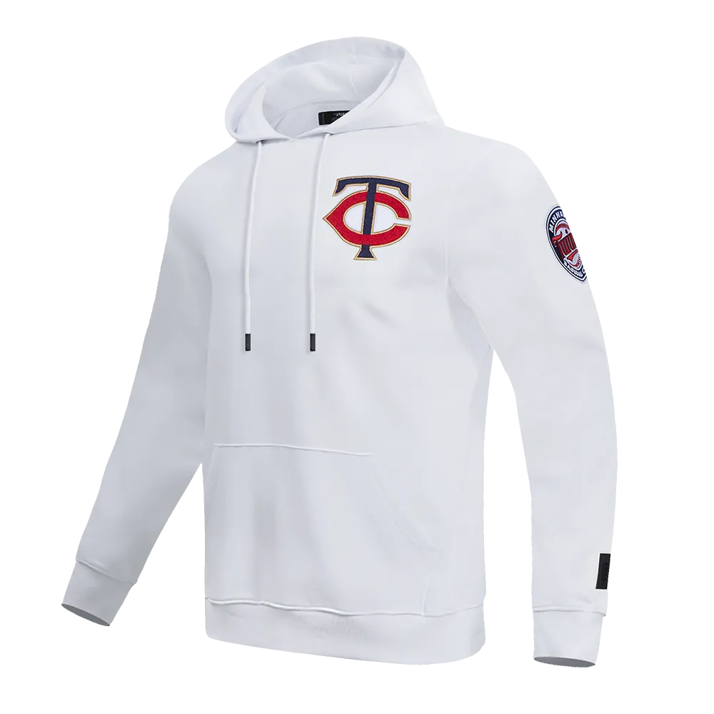 MLB MINNESOTA TWINS CLASSIC CHENILLE MEN'S PULLOVER HOODIE (WHITE)