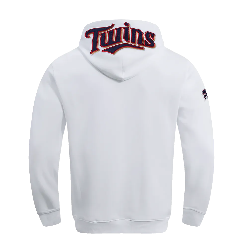 MLB MINNESOTA TWINS CLASSIC CHENILLE MEN'S PULLOVER HOODIE (WHITE)