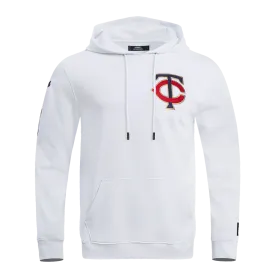 MLB MINNESOTA TWINS CLASSIC CHENILLE MEN'S PULLOVER HOODIE (WHITE)