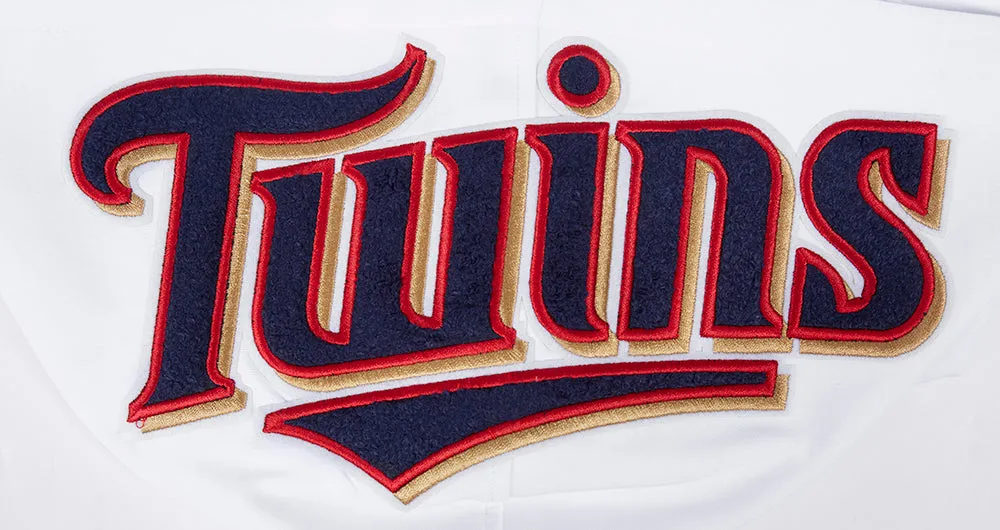 MLB MINNESOTA TWINS CLASSIC CHENILLE MEN'S PULLOVER HOODIE (WHITE)