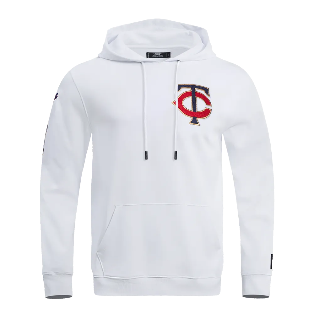 MLB MINNESOTA TWINS CLASSIC CHENILLE MEN'S PULLOVER HOODIE (WHITE)