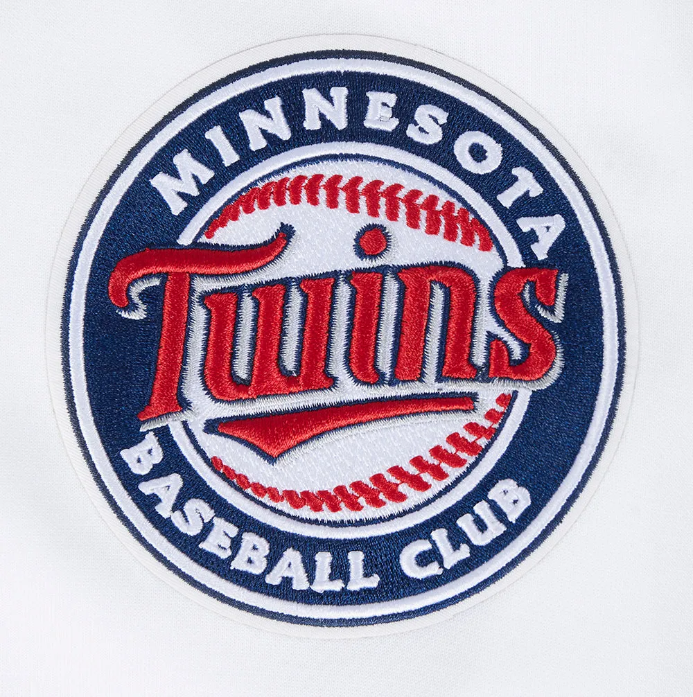 MLB MINNESOTA TWINS CLASSIC CHENILLE MEN'S PULLOVER HOODIE (WHITE)