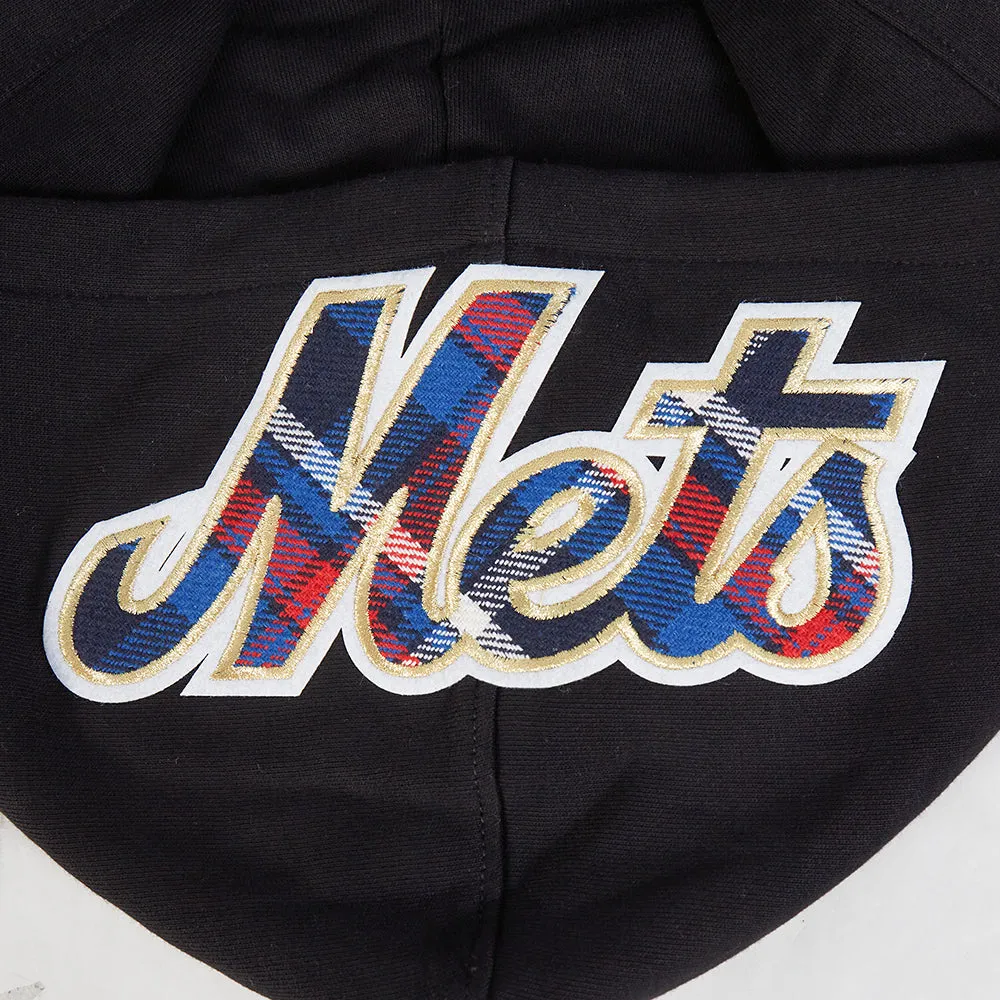 MLB NEW YORK METS PRO PREP RIB FLC PO HOODIE (BLACK/ROYAL BLUE/BLACK)