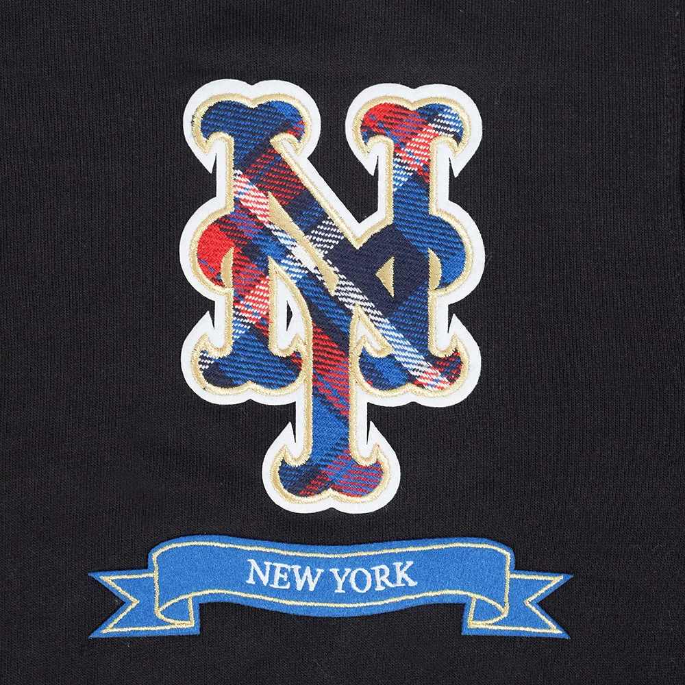 MLB NEW YORK METS PRO PREP RIB FLC PO HOODIE (BLACK/ROYAL BLUE/BLACK)