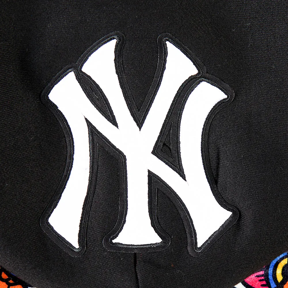 MLB NEW YORK YANKEES RIB CAGE MEN'S DROP SHOULDER FLC PO HOODIE (BLACK)