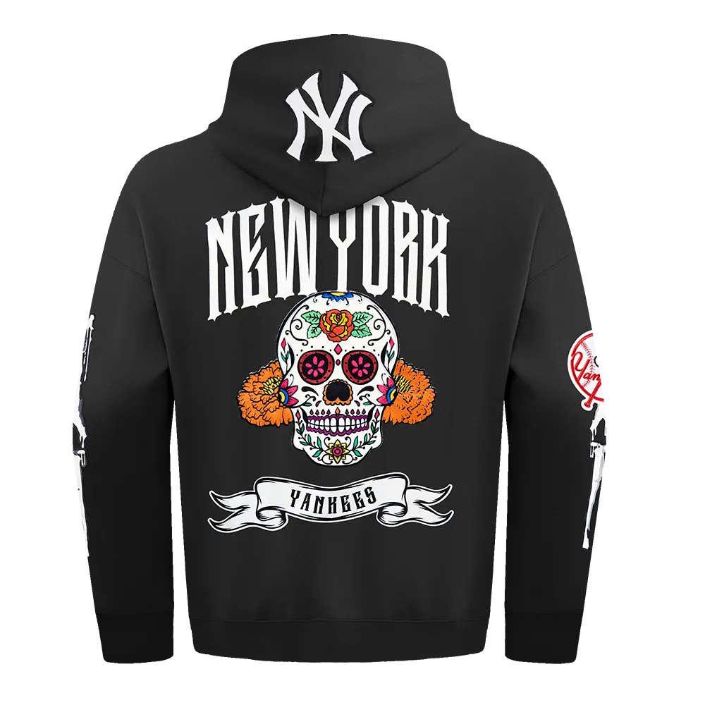 MLB NEW YORK YANKEES RIB CAGE MEN'S DROP SHOULDER FLC PO HOODIE (BLACK)