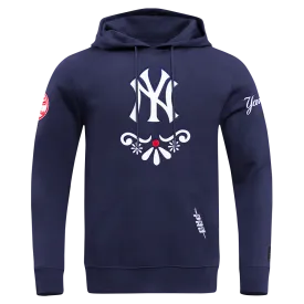 MLB NEW YORK YANKEES SUGAR SKULL MEN'S FLC PO HOODIE (MIDNIGHT NAVY)