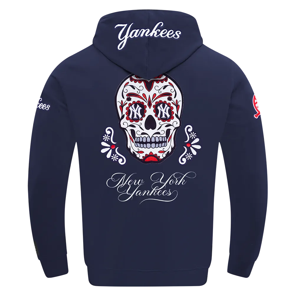 MLB NEW YORK YANKEES SUGAR SKULL MEN'S FLC PO HOODIE (MIDNIGHT NAVY)