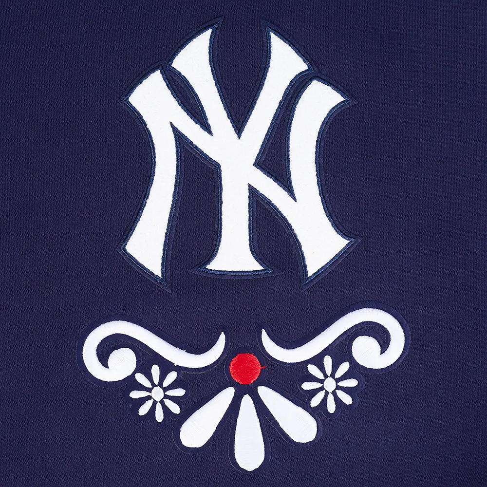 MLB NEW YORK YANKEES SUGAR SKULL MEN'S FLC PO HOODIE (MIDNIGHT NAVY)