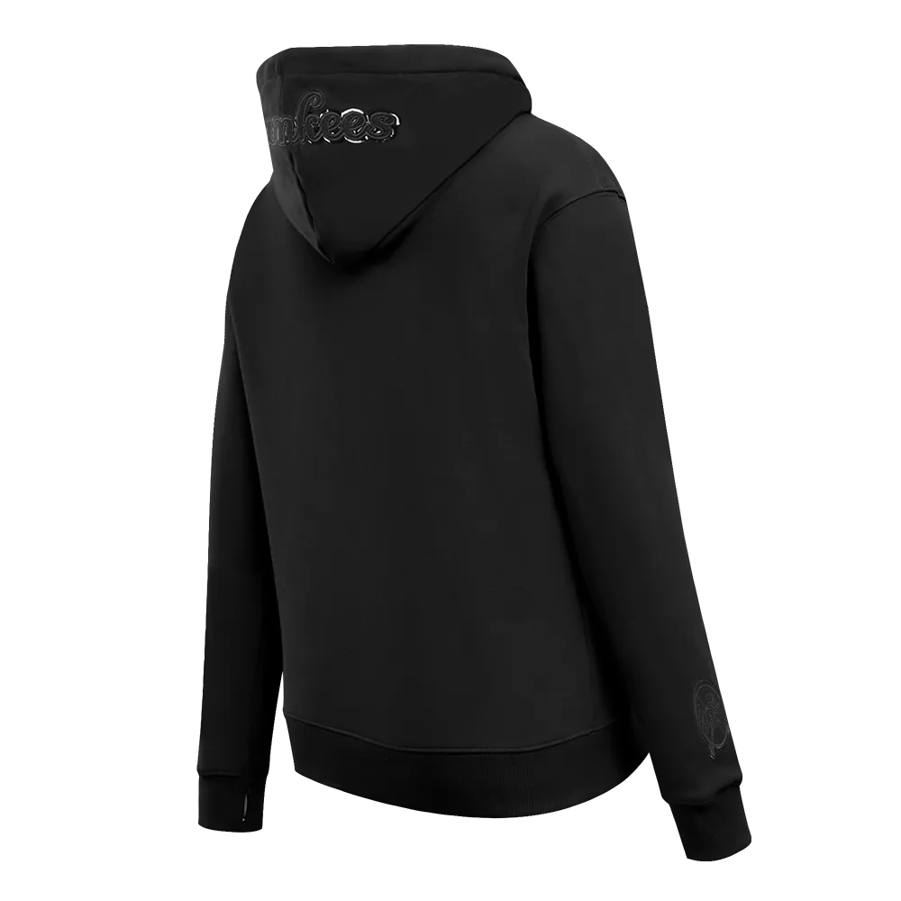 MLB NEW YORK YANKEES TRIPLE BLACK WOMEN'S FLC PO HOODIE (TRIPLE BLACK WOMEN'S)