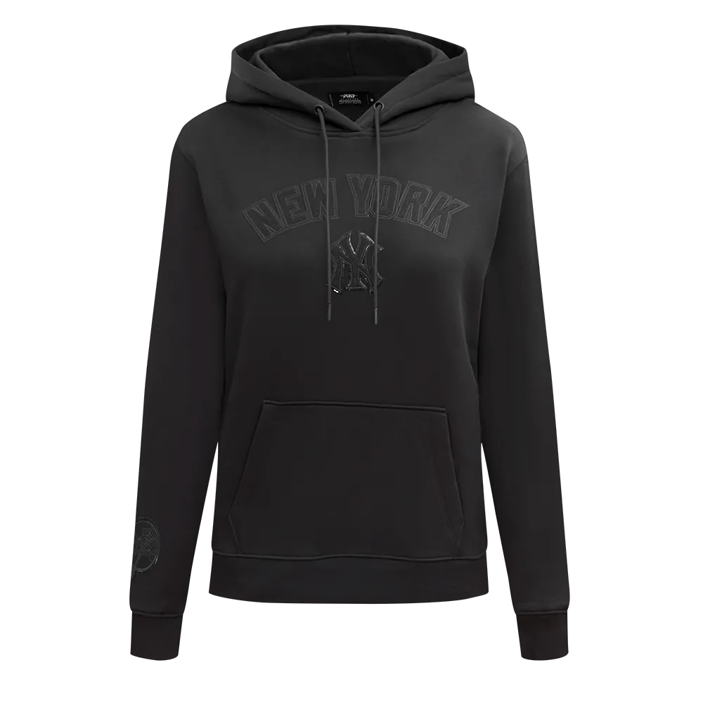 MLB NEW YORK YANKEES TRIPLE BLACK WOMEN'S FLC PO HOODIE (TRIPLE BLACK WOMEN'S)