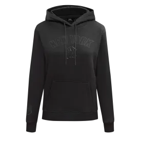 MLB NEW YORK YANKEES TRIPLE BLACK WOMEN'S FLC PO HOODIE (TRIPLE BLACK WOMEN'S)