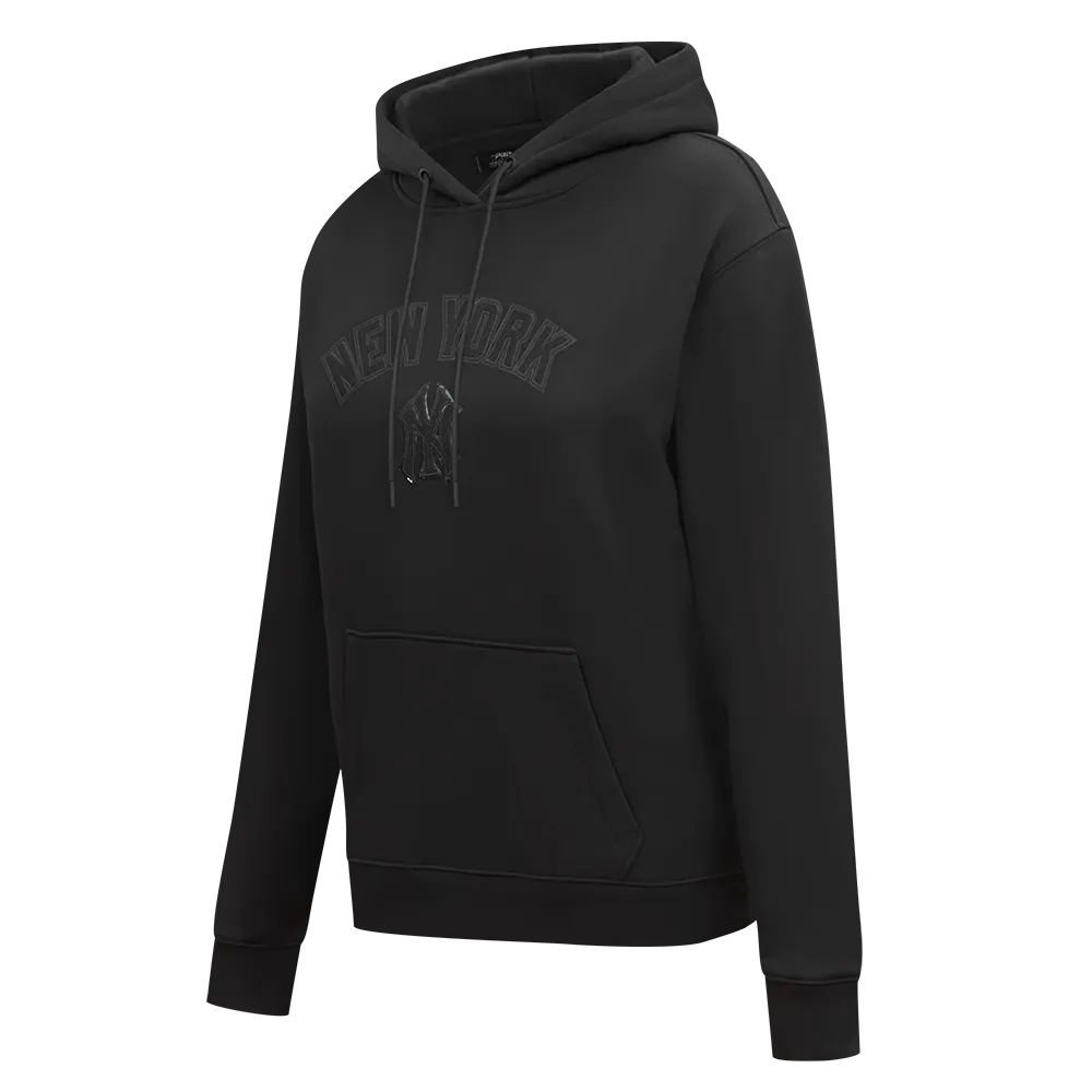 MLB NEW YORK YANKEES TRIPLE BLACK WOMEN'S FLC PO HOODIE (TRIPLE BLACK WOMEN'S)