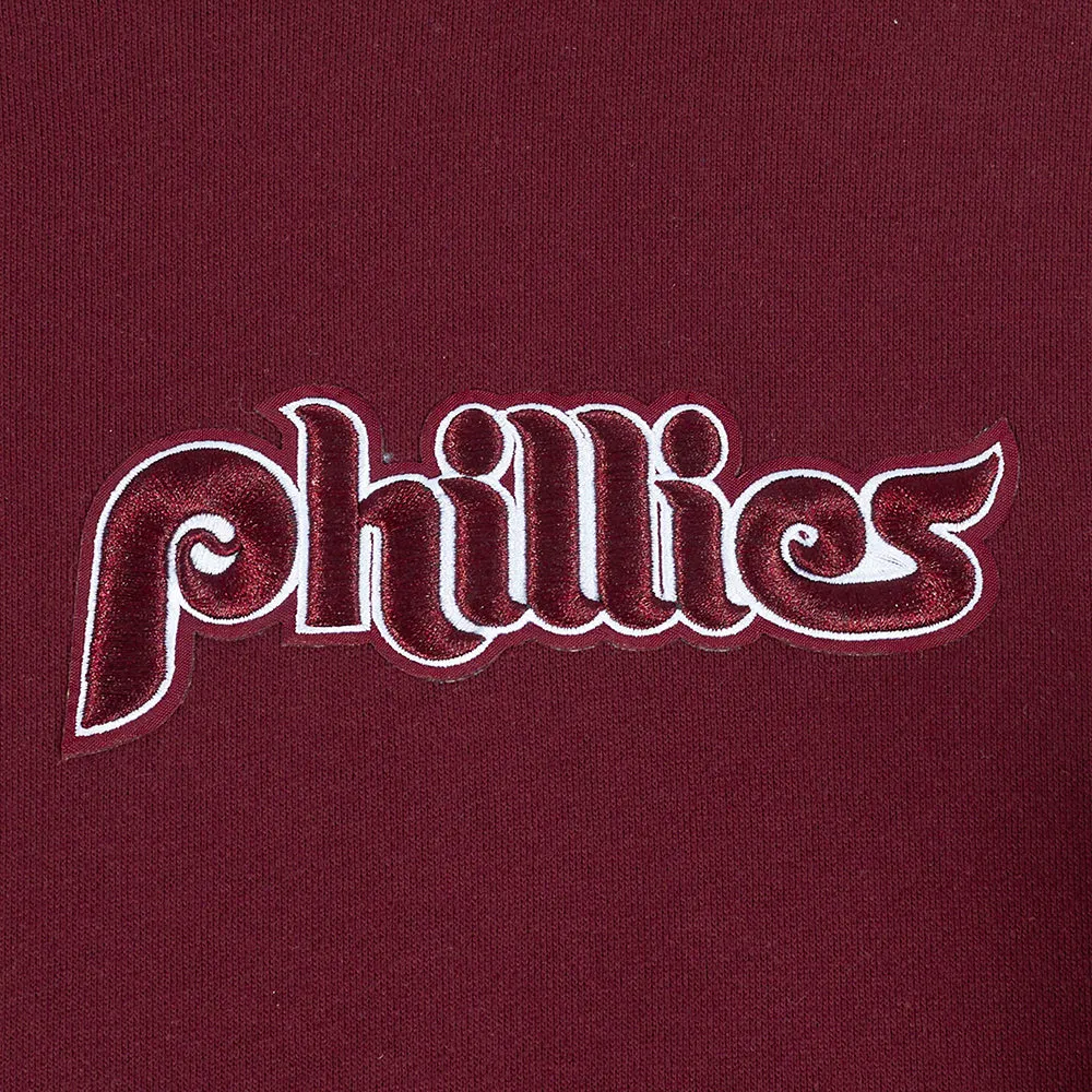 MLB PHILADELPHIA PHILLIES WINGSPAN MEN'S DROP SHOULDER FLC PO HOODIE (WINE)