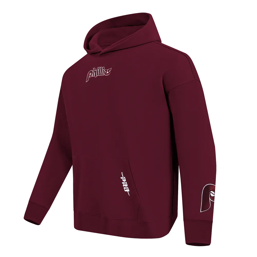 MLB PHILADELPHIA PHILLIES WINGSPAN MEN'S DROP SHOULDER FLC PO HOODIE (WINE)