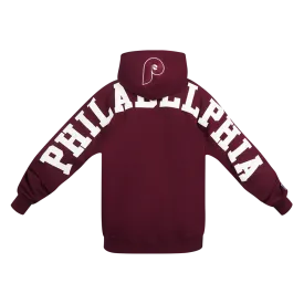 MLB PHILADELPHIA PHILLIES WINGSPAN MEN'S DROP SHOULDER FLC PO HOODIE (WINE)