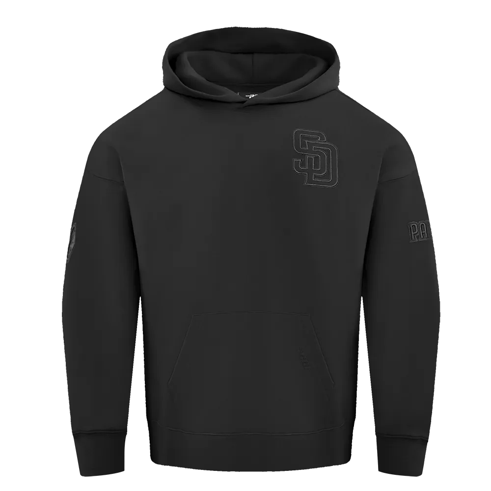 MLB SAN DIEGO PADRES NEUTRAL DROP SHOULDER FLC PO HOODIE (BLACK)