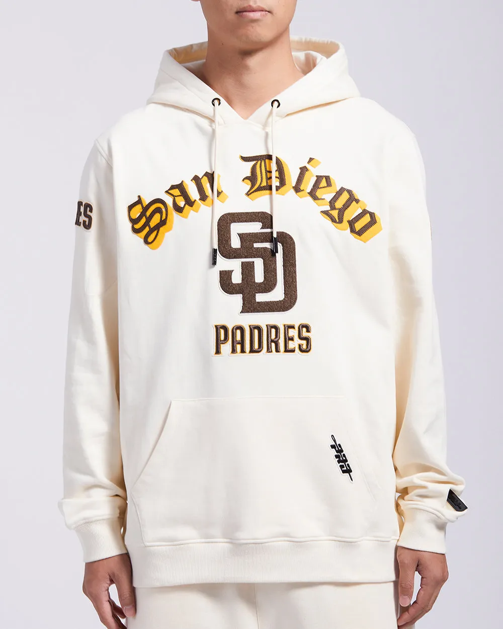 MLB SAN DIEGO PADRES OLD ENGLISH MEN'S PO HOODIE (EGGSHELL)