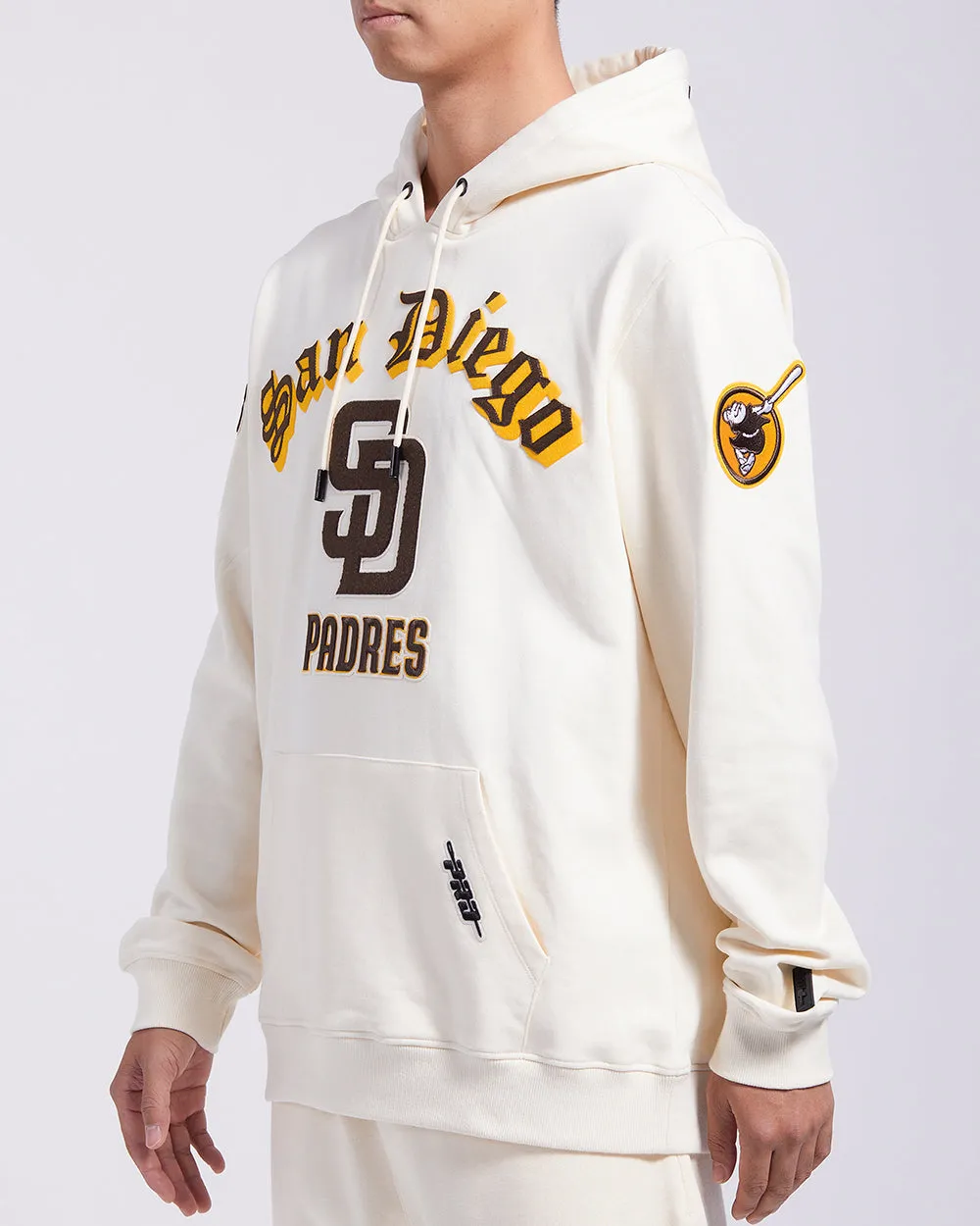 MLB SAN DIEGO PADRES OLD ENGLISH MEN'S PO HOODIE (EGGSHELL)