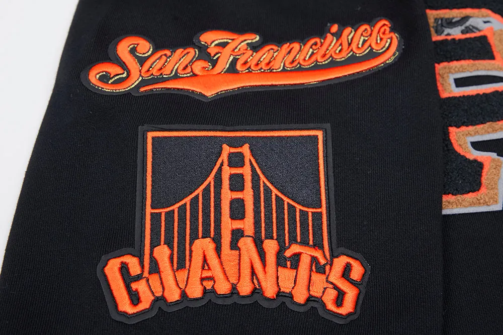 MLB SAN FRANCISCO GIANTS MASHUP MEN'S RIB PULLOVER HOODIE (BLACK/ORANGE)