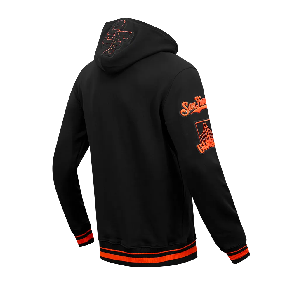 MLB SAN FRANCISCO GIANTS MASHUP MEN'S RIB PULLOVER HOODIE (BLACK/ORANGE)