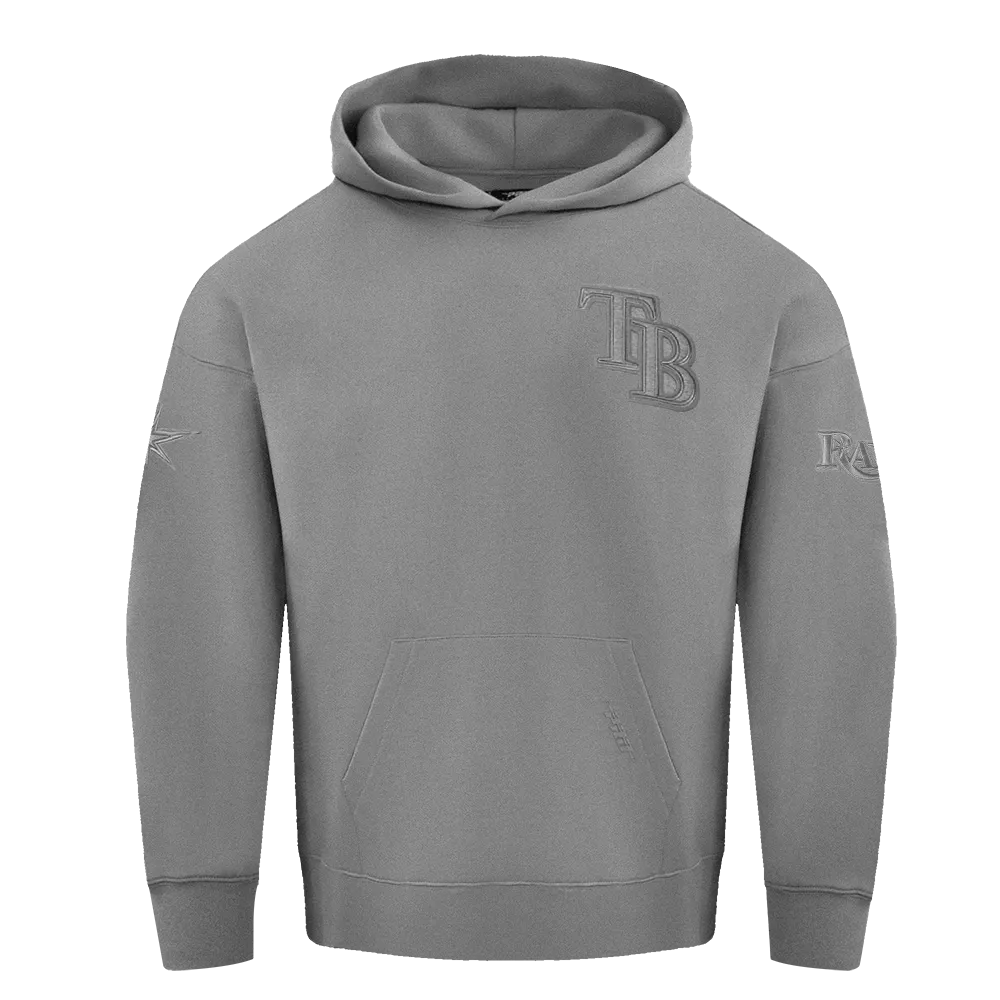 MLB TAMPA BAY RAYS NEUTRAL MEN'S DROP SHOULDER PO HOODIE (DARK HEATHER GRAY)